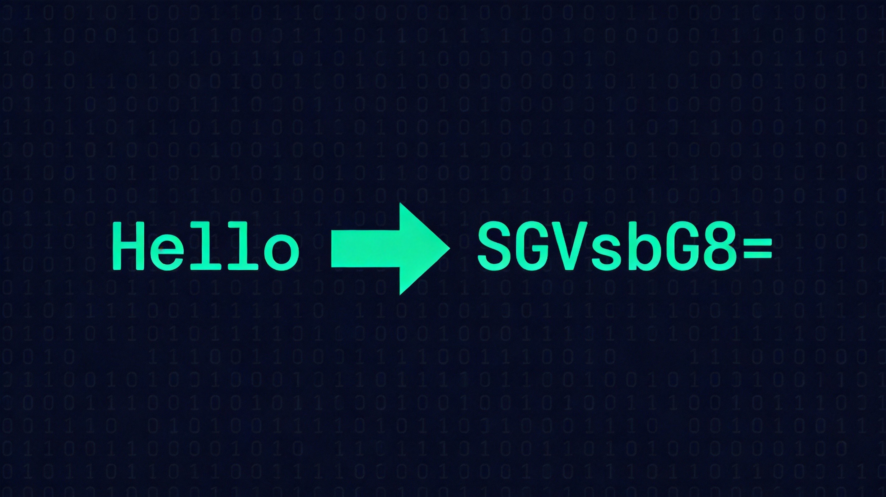 Base64 encoding illustration showing text conversion to encoded string with binary data flow